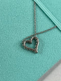 Tiffany Hearts Platinum Diamond Mini Pendant Necklace