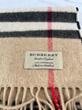 BURBERRY Brown Fringed checked cashmere scarf