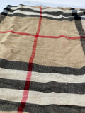 BURBERRY Fringed checked wool scarf