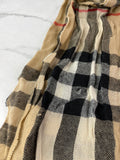 BURBERRY Fringed checked wool scarf