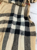 BURBERRY Fringed checked wool scarf
