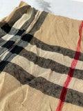 BURBERRY Fringed checked wool scarf