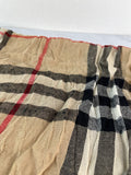 BURBERRY Fringed checked wool scarf