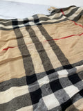 BURBERRY Fringed checked wool scarf