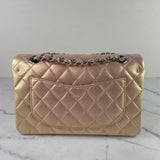 CHANEL Lambskin Iridescent Rose Pink Quilted Small Double Flap Bag
