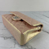 CHANEL Lambskin Iridescent Rose Pink Quilted Small Double Flap Bag