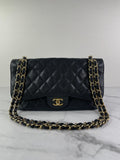 CHANEL Black Caviar Classic Jumbo Double Flap Bag