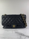 CHANEL Black Caviar Classic Jumbo Double Flap Bag