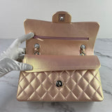 CHANEL Lambskin Iridescent Rose Pink Quilted Small Double Flap Bag