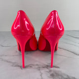 Christian Louboutin Kate Fluo Pink 100MM Patent Leather Pumps Size 40