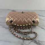 CHANEL Lambskin Iridescent Rose Pink Quilted Small Double Flap Bag