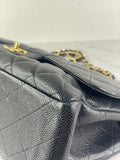 CHANEL Black Caviar Classic Jumbo Double Flap Bag
