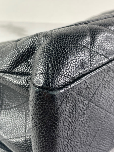 CHANEL Black Caviar Classic Jumbo Double Flap Bag