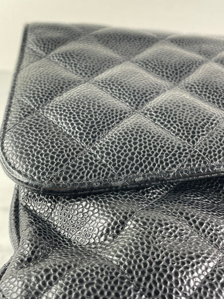 CHANEL Black Caviar Classic Jumbo Double Flap Bag