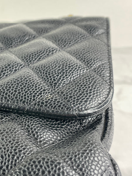 CHANEL Black Caviar Classic Jumbo Double Flap Bag