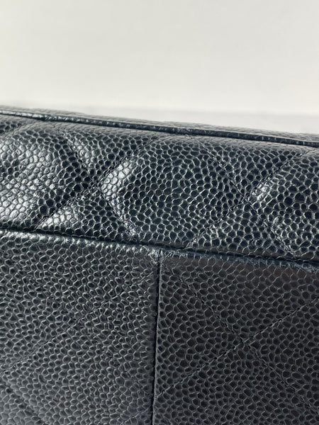 CHANEL Black Caviar Classic Jumbo Double Flap Bag