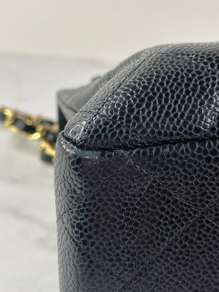 CHANEL Black Caviar Classic Jumbo Double Flap Bag