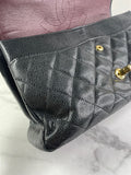 CHANEL Black Caviar Classic Jumbo Double Flap Bag
