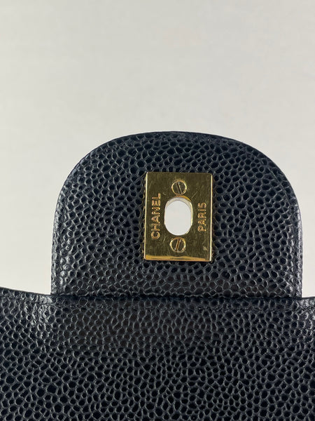 CHANEL Black Caviar Classic Jumbo Double Flap Bag