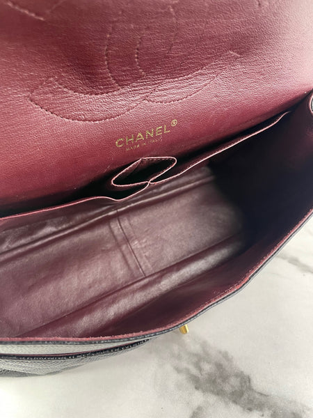 CHANEL Black Caviar Classic Jumbo Double Flap Bag