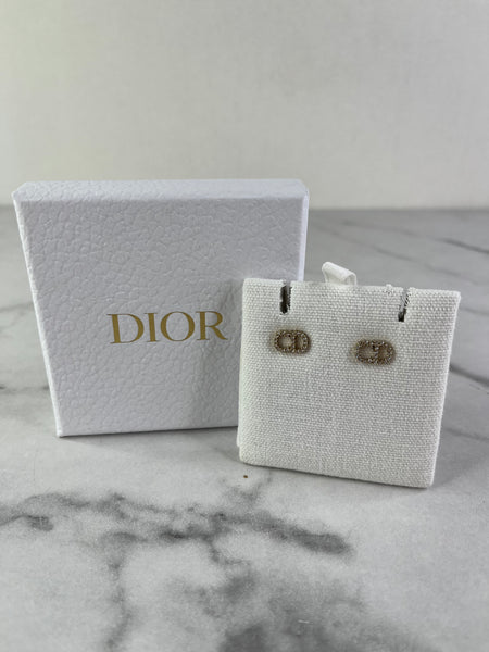 Christian Dior Clair D Lune Earrings Gold-Finish Metal and Sparkling Crystals