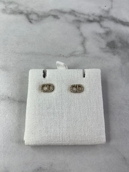 Christian Dior Clair D Lune Earrings Gold-Finish Metal and Sparkling Crystals