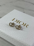 Christian Dior Clair D Lune Earrings Gold-Finish Metal and Sparkling Crystals