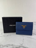 PRADA Saffiano Metal Bluette Wallet