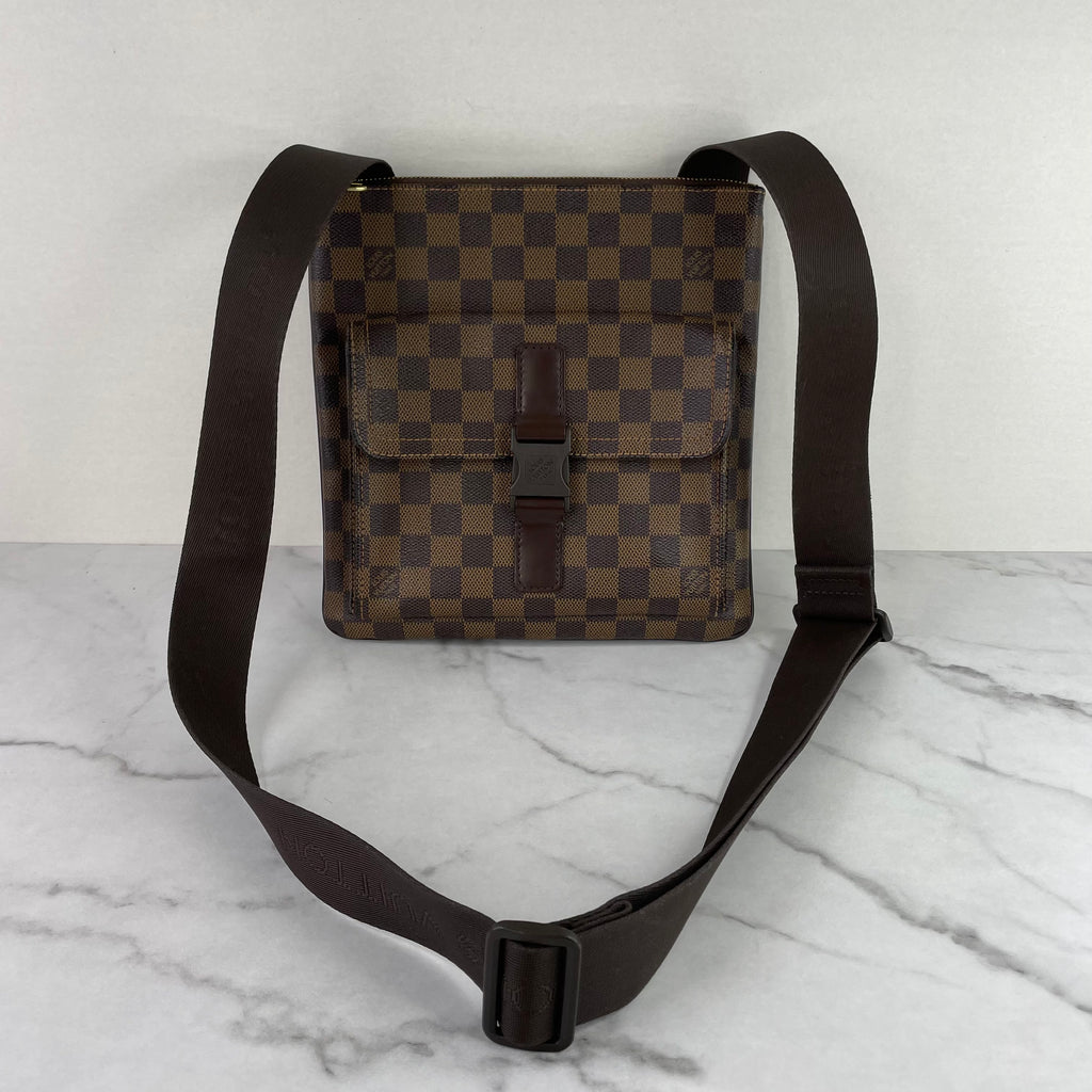 Louis Vuitton Damier Ebene Canvas Melville Pochette Crossbody Bag., Lot  #20009