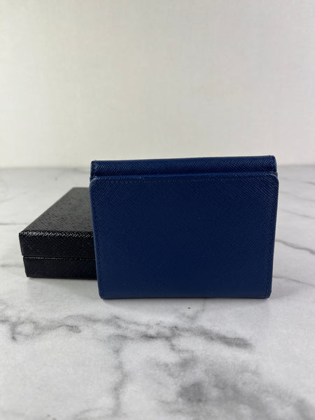 PRADA Saffiano Metal Bluette Wallet