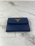 PRADA Saffiano Metal Bluette Wallet