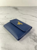 PRADA Saffiano Metal Bluette Wallet