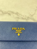 PRADA Saffiano Metal Bluette Wallet