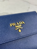 PRADA Saffiano Metal Bluette Wallet