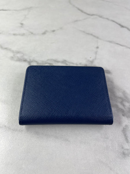 PRADA Saffiano Metal Bluette Wallet