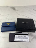 PRADA Saffiano Metal Bluette Wallet