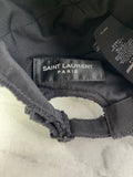 Saint Laurent Unisex SL Black Bouclé Tweed Wool Baseball Cap