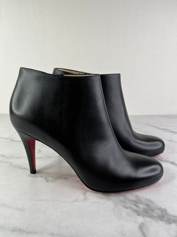 Christian Louboutin Black Leather Belle Ankle Boots Size 41