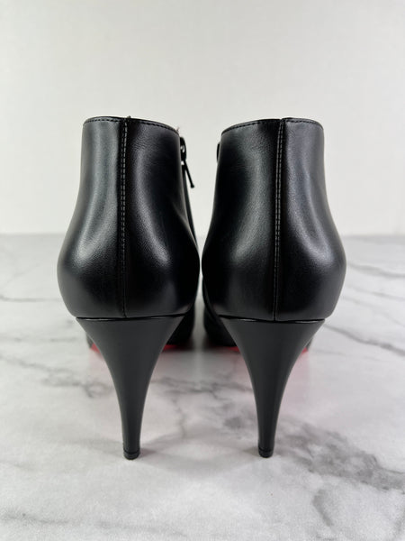 Christian Louboutin Black Leather Belle Ankle Boots Size 41