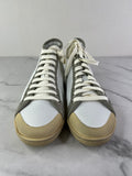 SAINT LAURENT Women’s SL/39 Court Classic Leather Suede Blanc Optique / Paris Roof Mid Top Sneakers Size 39