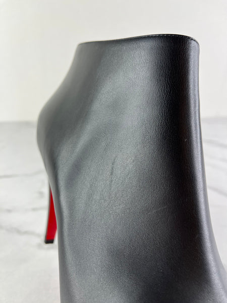 Christian Louboutin Black Leather Belle Ankle Boots Size 41