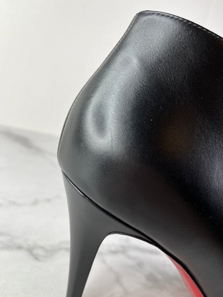 Christian Louboutin Black Leather Belle Ankle Boots Size 41