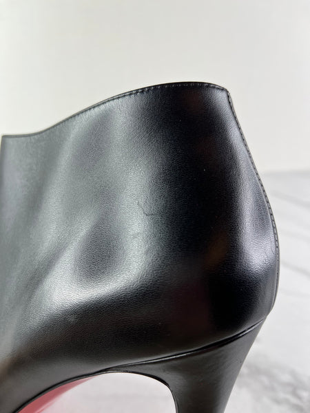 Christian Louboutin Black Leather Belle Ankle Boots Size 41
