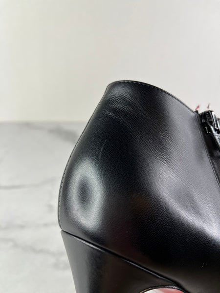 Christian Louboutin Black Leather Belle Ankle Boots Size 41