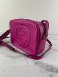 GUCCI Fuchsia Leather Soho Disco Camera Crossbody/Shoulder Bag