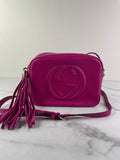 GUCCI Fuchsia Leather Soho Disco Camera Crossbody/Shoulder Bag