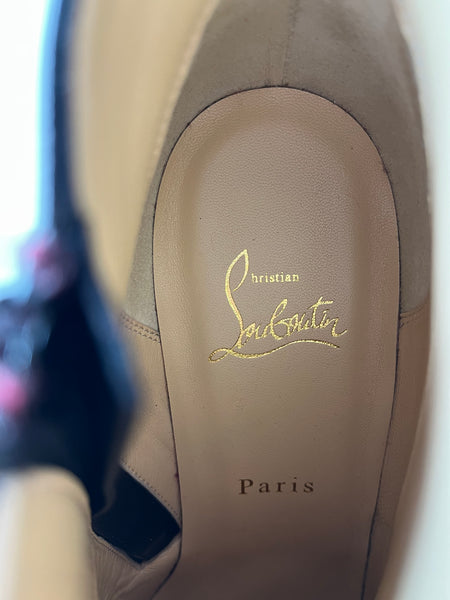 Christian Louboutin Black Leather Belle Ankle Boots Size 41