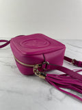 GUCCI Fuchsia Leather Soho Disco Camera Crossbody/Shoulder Bag