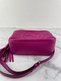 GUCCI Fuchsia Leather Soho Disco Camera Crossbody/Shoulder Bag