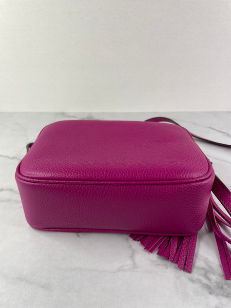 GUCCI Fuchsia Leather Soho Disco Camera Crossbody/Shoulder Bag
